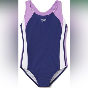 NWT’s Speedo Girl's Swimsuit One Piece Infinity Splice Thick Strap Girls Size 14